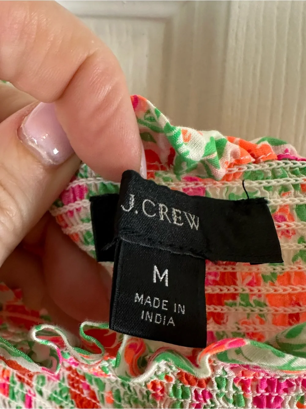 J. Crew Cotton voile smocked dress in storybook floral